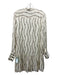 Alexis Size S Cream Print Cupro Blend Tie Front Satin Chain Print Dress Cream Print / S