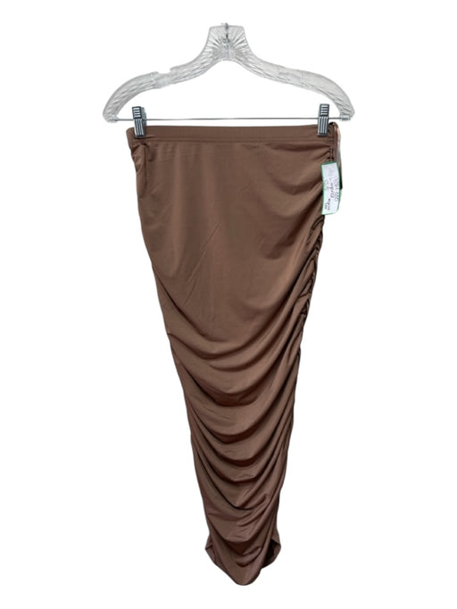 L'agence Size XS/S Ginger Brown Polyester Surplice Shoulder Pads Skirt Set Ginger Brown / XS/S