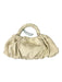 Marargent Cream Leather Shoulder Bag Scrunch Gold Evening Bag Cream / XS