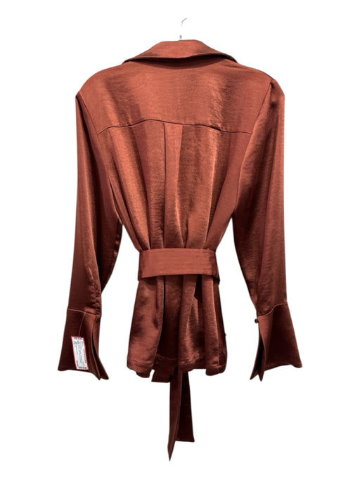 Significant Other Size 4 Brown Polyester Long Sleeve One Button Collar Jacket Brown / 4