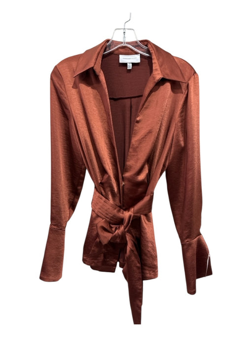 Significant Other Size 4 Brown Polyester Long Sleeve One Button Collar Jacket Brown / 4