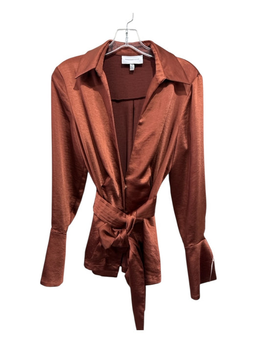 Significant Other Size 4 Brown Polyester Long Sleeve One Button Collar Jacket Brown / 4