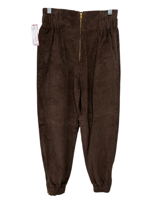 Anna Mason Size 8 Dark Brown Cotton Elastic Waist Corduroy Jogger Pockets Pants Dark Brown / 8