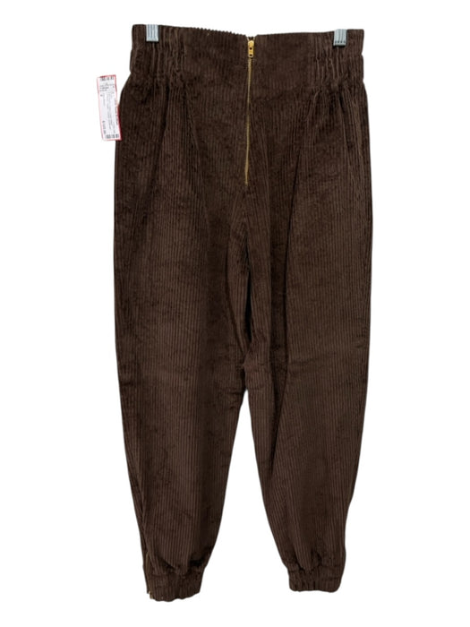 Anna Mason Size 8 Dark Brown Cotton Elastic Waist Corduroy Jogger Pockets Pants Dark Brown / 8