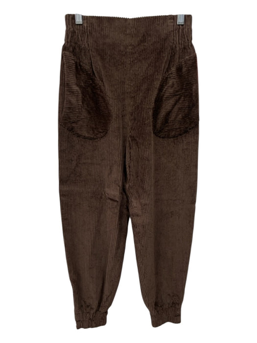 Anna Mason Size 8 Dark Brown Cotton Elastic Waist Corduroy Jogger Pockets Pants Dark Brown / 8
