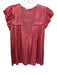 Ulla Johnson Size 2 Mauve Pink Polyester Split Neck Pleated Cap Sleeve Top Mauve Pink / 2