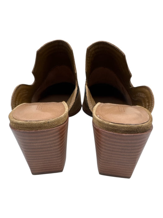 Bernardo Shoe Size 9 Brown & Black Leather Suede Square Toe Embroidered Mules Brown & Black / 9