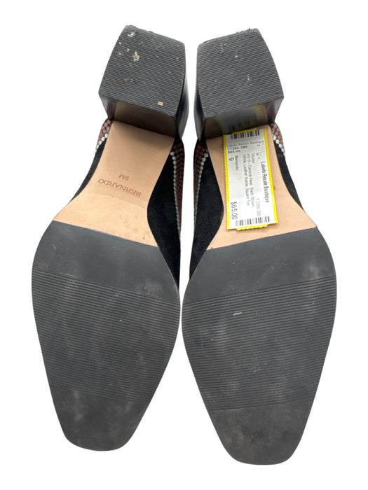 Bernardo Shoe Size 9 Black, Brown, White Leather Suede Square Toe Mules Black, Brown, White / 9