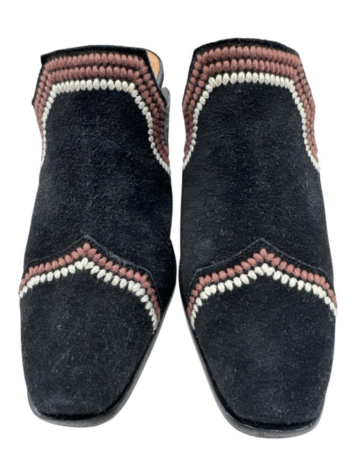 Bernardo Shoe Size 9 Black, Brown, White Leather Suede Square Toe Mules Black, Brown, White / 9