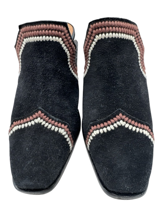 Bernardo Shoe Size 9 Black, Brown, White Leather Suede Square Toe Mules Black, Brown, White / 9