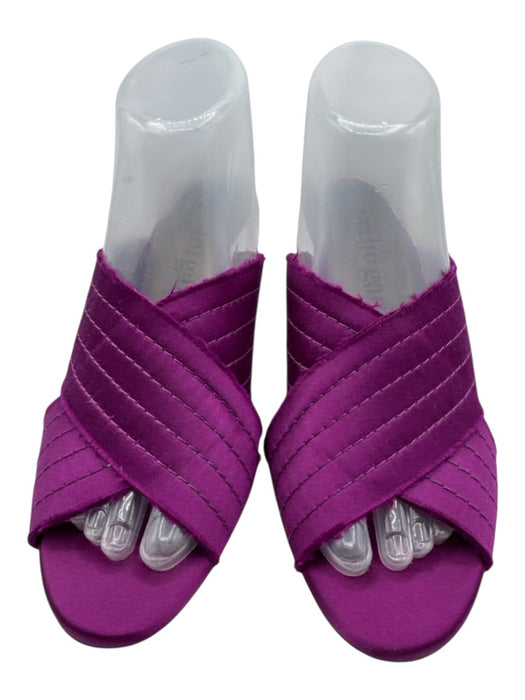 Pedro Garcia Shoe Size 39.5 Purple leather sole open toe Criss Cross Pumps Purple / 39.5