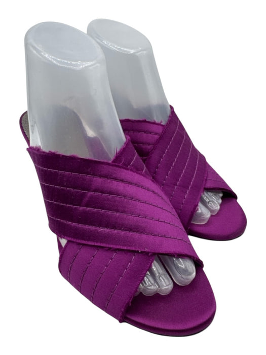 Pedro Garcia Shoe Size 39.5 Purple leather sole open toe Criss Cross Pumps Purple / 39.5