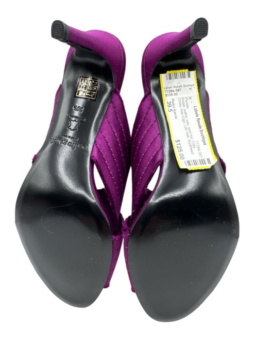 Pedro Garcia Shoe Size 39.5 Purple leather sole open toe Criss Cross Pumps Purple / 39.5