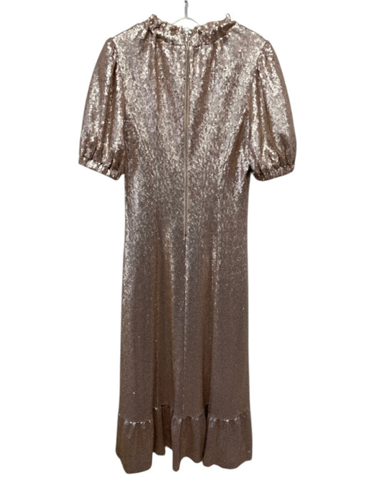 Sea New York Size 4 Champagne Gold Polyester Sequin Short Puff Sleeve Gown Champagne Gold / 4