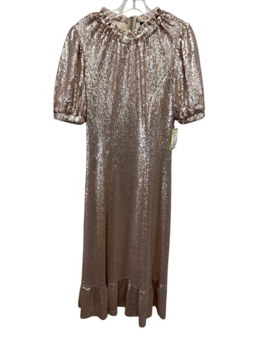 Sea New York Size 4 Champagne Gold Polyester Sequin Short Puff Sleeve Gown Champagne Gold / 4