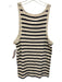 Nili Lotan Size Medium Navy & Cream Cotton Sleeveless Striped Ribbed Tank Top Navy & Cream / Medium