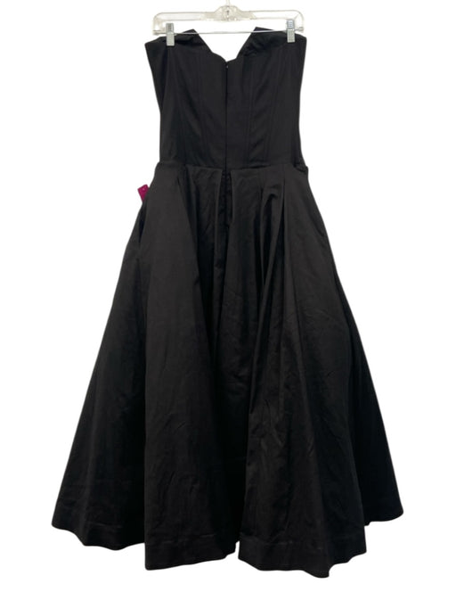Miss Rosier Size XL Black Viscose Blend Strapless Corset Pleated Tulle Dress Black / XL