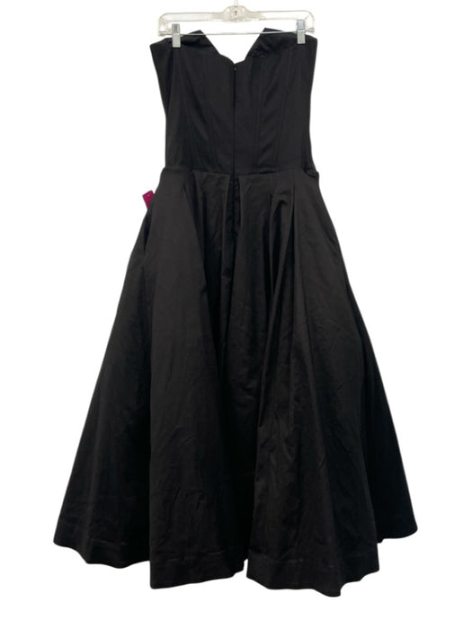 Miss Rosier Size XL Black Viscose Blend Strapless Corset Pleated Tulle Dress Black / XL