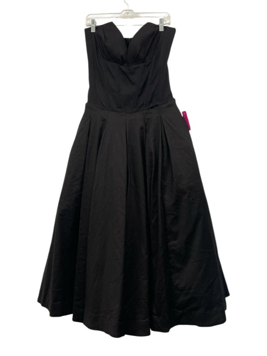 Miss Rosier Size XL Black Viscose Blend Strapless Corset Pleated Tulle Dress Black / XL