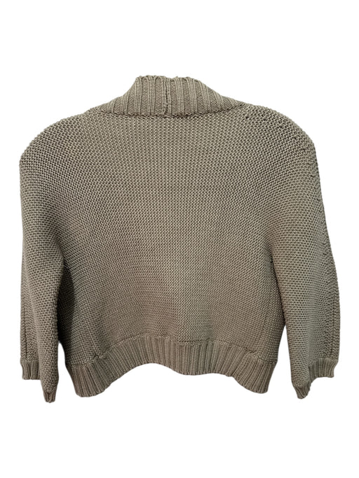 Celine Size S Tan Cotton Silk Ribbed Accent Half Sleeve Bolero Cardigan Tan / S