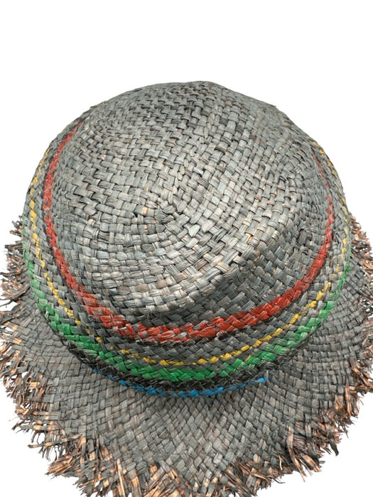 Paul Smith NWT Gray & Multi-Color Straw Men's Hat Gray & Multi-Color
