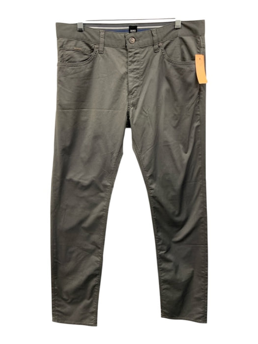 Boss Size 32 Gray Cotton Solid Men's Pants Gray / 32