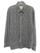 Robert Graham Size Est L White & Gray Cotton Plaid Button Down Long Sleeve Shirt White & Gray / Est L