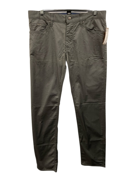 Boss Size 31 Gray Cotton Solid Men's Pants Gray / 31