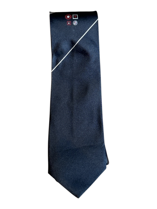 Prada Black & White Silk Solid Men's Tie Black & White