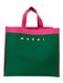 Marni Green & Pink Canvas Two Handle Colorblock Open Top Beach Tote Bag Green & Pink / XL