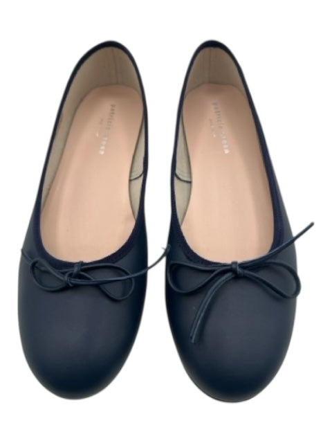 Patricia Green Shoe Size 10 Navy Blue Leather round toe Bow Detail Flats Navy Blue / 10