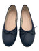 Patricia Green Shoe Size 10 Navy Blue Leather round toe Bow Detail Flats Navy Blue / 10