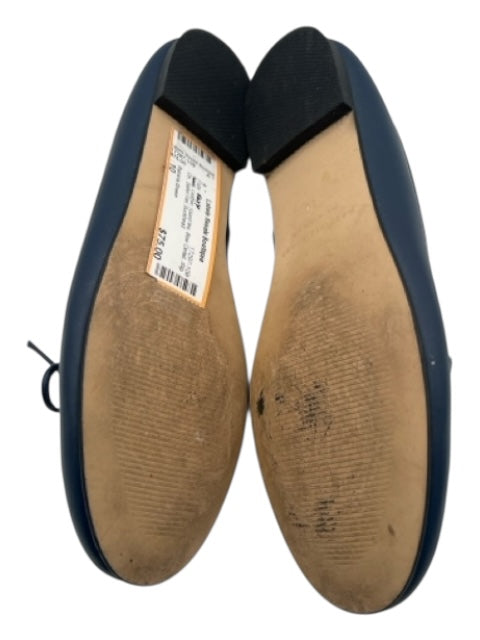 Patricia Green Shoe Size 10 Navy Blue Leather round toe Bow Detail Flats Navy Blue / 10