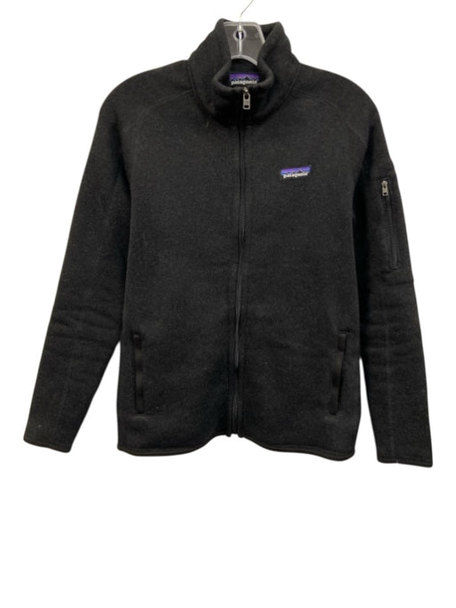 Patagonia Size S Black Polyester Mock Neck Full Zip Jacket Black / S