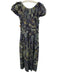 Ulla Johnson Size 2 Blue & Yellow Cotton Blend Abstract Floral Midi Dress Blue & Yellow / 2