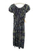 Ulla Johnson Size 2 Blue & Yellow Cotton Blend Abstract Floral Midi Dress Blue & Yellow / 2