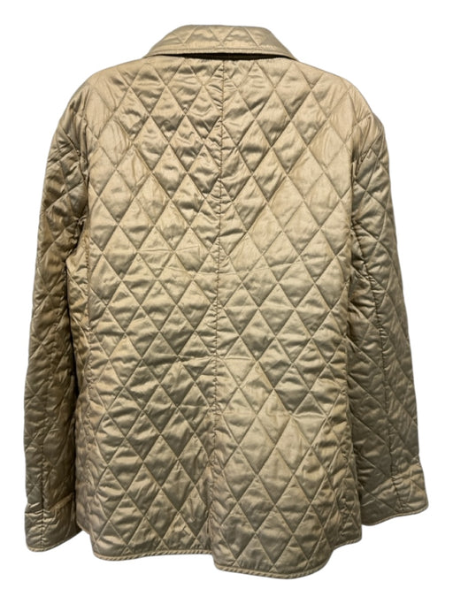 Burberry Size XL Tan Polyester Collar Quilted Snap Button Jacket Tan / XL