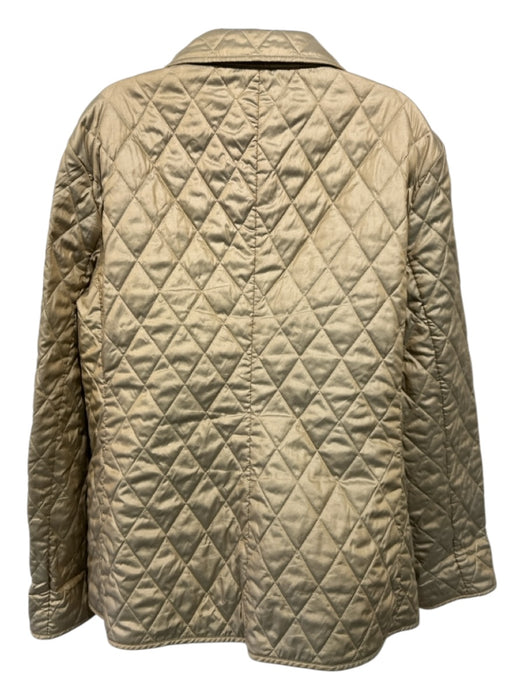 Burberry Size XL Tan Polyester Collar Quilted Snap Button Jacket Tan / XL