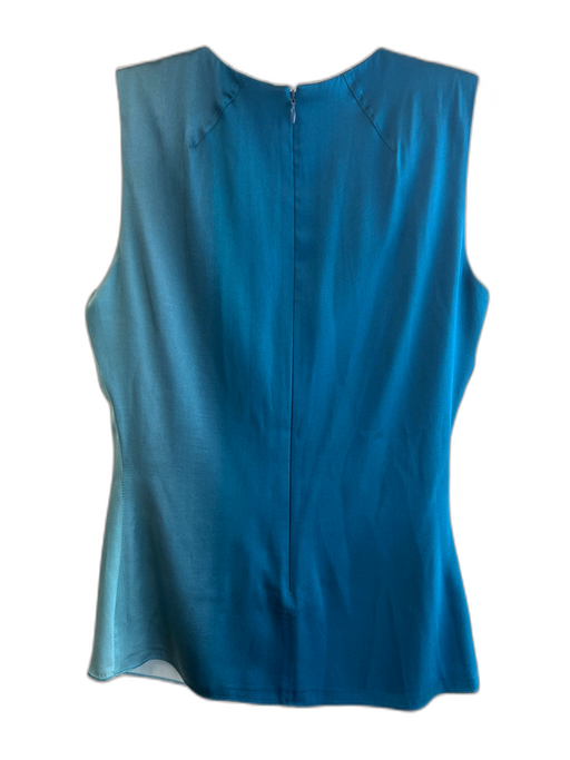 Elie Tahari Size XS Teal No Fabric Tag Round Neck Sleeveless Floral Print Top Teal / XS