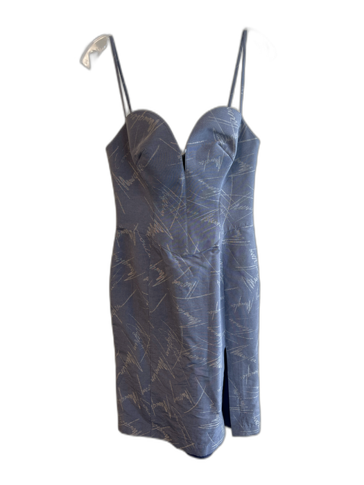 Thierry Mugler Couture Size 40 Lavender Acetate Sweetheart Neckline Logo Dress Lavender / 40