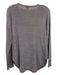 Lilla P Size M Grey Cotton & Nylon V Neck Long Sleeve Heathered Top Grey / M