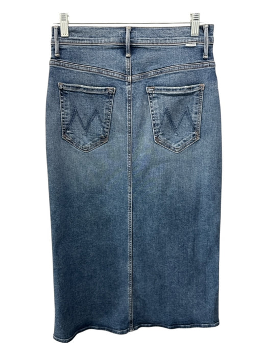 Mother Size 26 Medium Wash Cotton Denim Zip Fly Straight Midi Skirt Medium Wash / 26