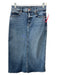 Mother Size 26 Medium Wash Cotton Denim Zip Fly Straight Midi Skirt Medium Wash / 26