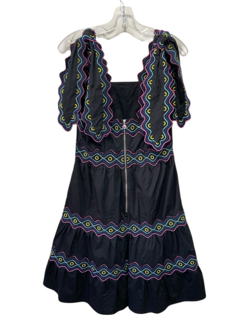 Celia B Size Medium Black & Multi Cotton Blend Sleeveless Abstract Print Dress Black & Multi / Medium
