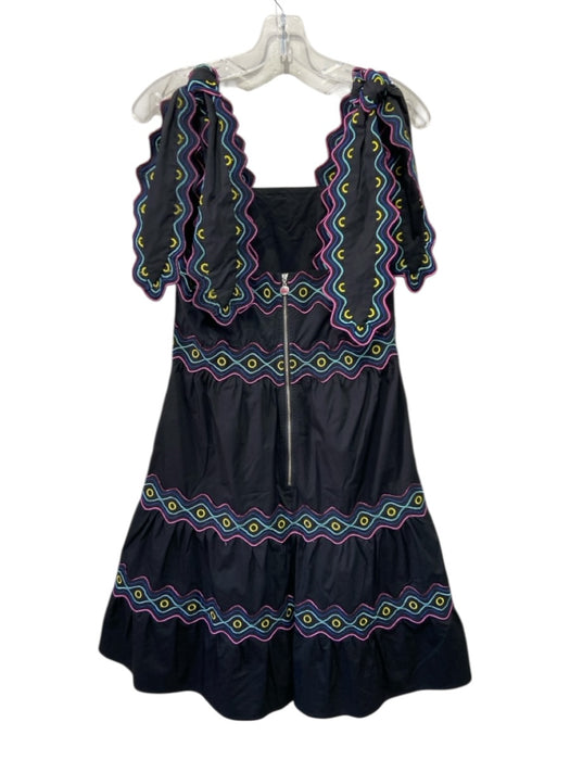 Celia B Size Medium Black & Multi Cotton Blend Sleeveless Abstract Print Dress Black & Multi / Medium