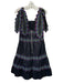 Celia B Size Medium Black & Multi Cotton Blend Sleeveless Abstract Print Dress Black & Multi / Medium