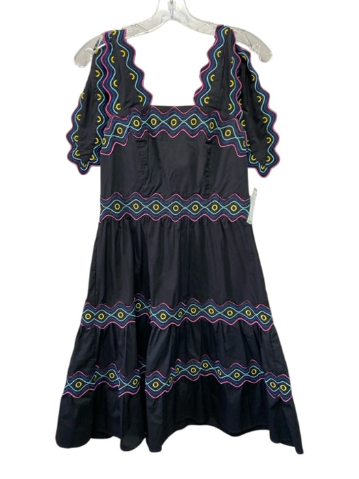Celia B Size Medium Black & Multi Cotton Blend Sleeveless Abstract Print Dress Black & Multi / Medium