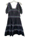 Celia B Size Medium Black & Multi Cotton Blend Sleeveless Abstract Print Dress Black & Multi / Medium