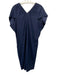 Zero + Maria Cornejo Size 2 Navy Blue Silk Blend Sleeveless Elastic Neck Dress Navy Blue / 2