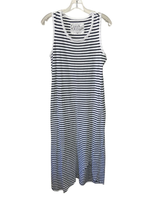 Frank & Eileen Size XS Navy Blue & White Cotton Sleeveless Striped Midi Dress Navy Blue & White / XS
